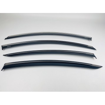 Дефлектори вікон Opel Insignia 2009-2017 HB/Sedan (на скотче) з нерж. хром полоскою-5